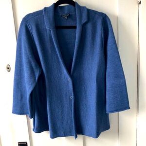 Eileen Fisher XL blue wool cardigan